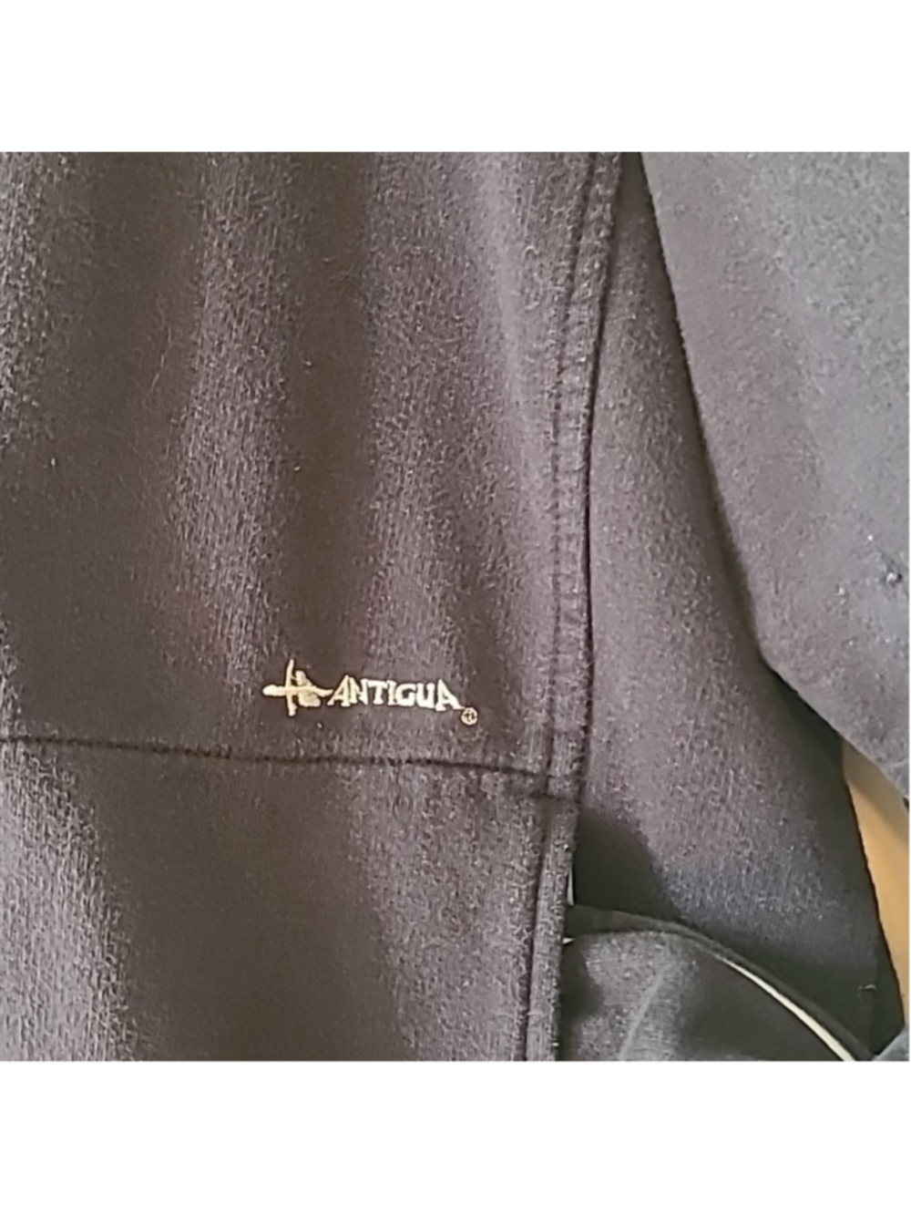 Antigua Giants Baseball Fleece 1/2 zip jacket . Sz L(#2490E) black/white piping - Picture 11 of 13